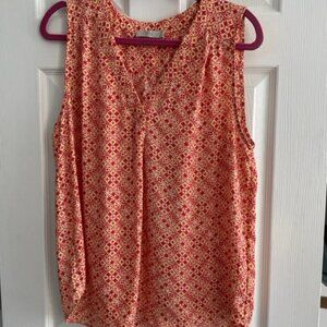 Sleeveless V Neck blouse orange/yellow Size L
